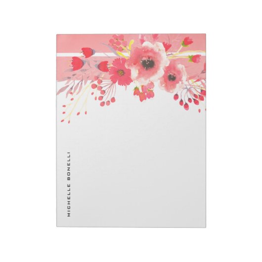 Bloc-note Minimaliste Fleur Moderne (Tourné)