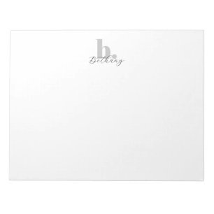 Bloc-note Minimaliste Moderne Monogramme Nom de Script