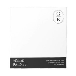 Bloc-note Minimaliste Moderne Noir & Blanc Audacieux