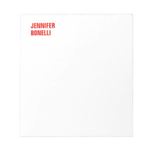 Bloc-note Minimaliste moderne professionnel audacieux rouge