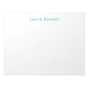 Bloc-note Minimaliste Moderne Professionnel Nom Bleu Azur