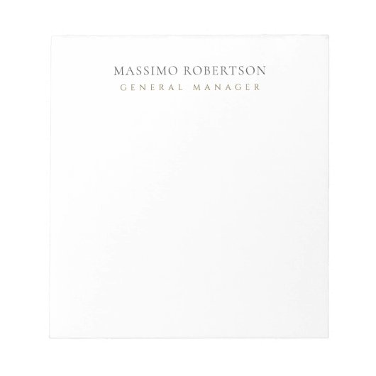 Bloc-note Minimaliste Moderne Simple (Devant)