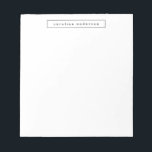Bloc-note Minimaliste moderne simple noir blanc personnalisé<br><div class="desc">Bloc-notes personnalisé avec une esthétique moderne minimaliste et professionnelle en noir et blanc.</div>