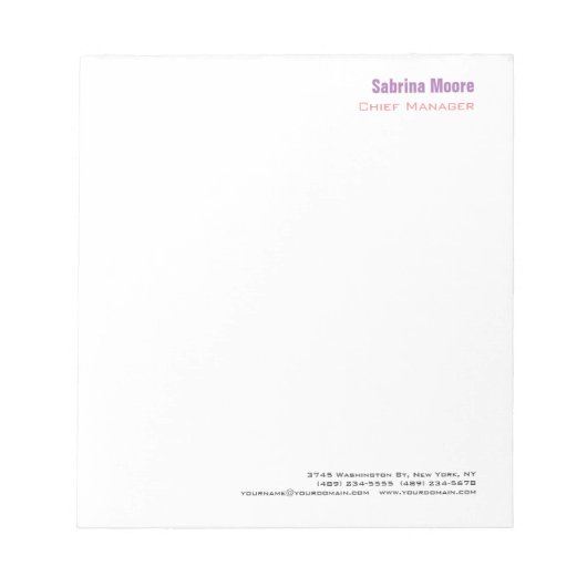 Bloc-note Minimaliste Moderne Simple Professionnel (Devant)