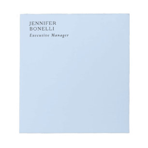Bloc-note Minimaliste moderne tendance bleu pâle professionn