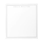 Bloc-note Minimaliste Monogramme Gris Deux Bordures (Devant)
