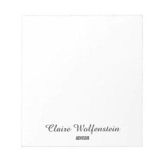 Bloc-note Minimaliste Noir et Blanc Professionnel