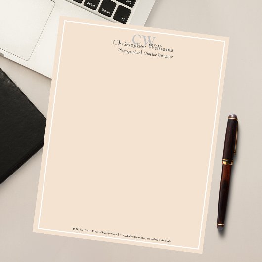 Bloc-note Minimaliste Professionnel Beige