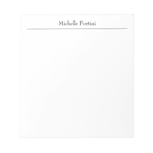 Bloc-note Minimaliste Professionnel Classique Blanc (Devant)