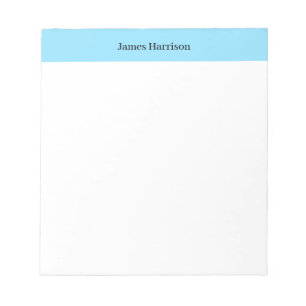 Bloc-note Minimaliste Professionnel Classique Bleu Blanc