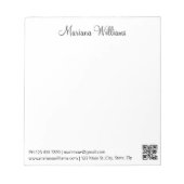 Bloc-note minimaliste qr code affaires tendance chic (Devant)