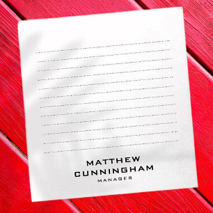 Bloc-note Minimaliste Simple Élégant Titre d'entreprise mode