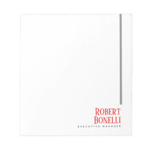 Bloc-note Minimaliste uni noir rouge & blanc uni moderne