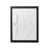 Bloc-note Miss USA style Pageant Certificats-Participation (Tourné)
