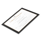 Bloc-note Miss USA style Pageant Certificats-Participation (Incliné)