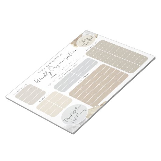 Bloc-note Mocha Dreamy Custom Weekly Organisation (Incliné)