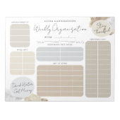 Bloc-note Mocha Dreamy Custom Weekly Organisation (Devant)