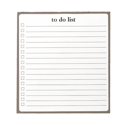 Bloc-note Mocha To Do List Minimalist Teacher Organizer (Devant)