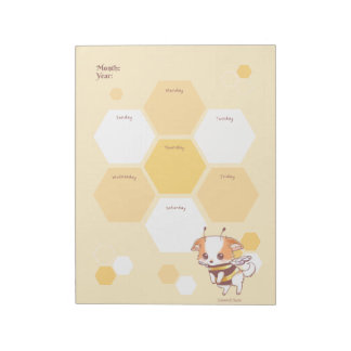 Bloc-note Mochi Bee Cute Puppy Honey Bee Weekly Planner