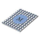 Bloc-note Mod Retro Monogram Blue Abstrait Scarab Motif (Tourné)