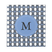 Bloc-note Mod Retro Monogram Blue Abstrait Scarab Motif (Devant)