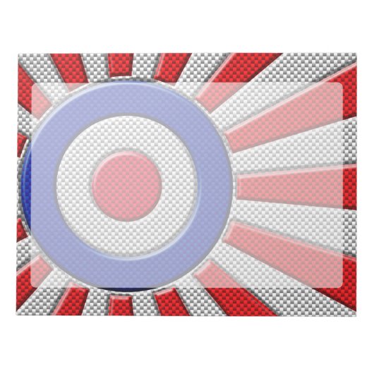Bloc-note Mod Roundel Sunburst asiatique en fibre de carbone (Devant)