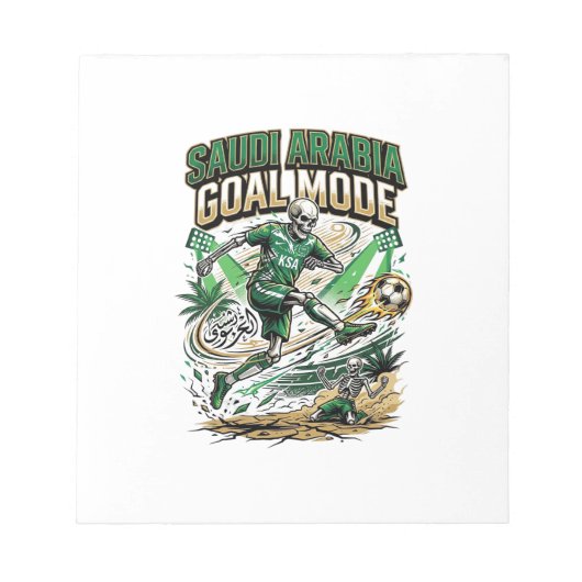 Bloc-note Mode de but de l'Arabie saoudite Skeleton Striker (Devant)