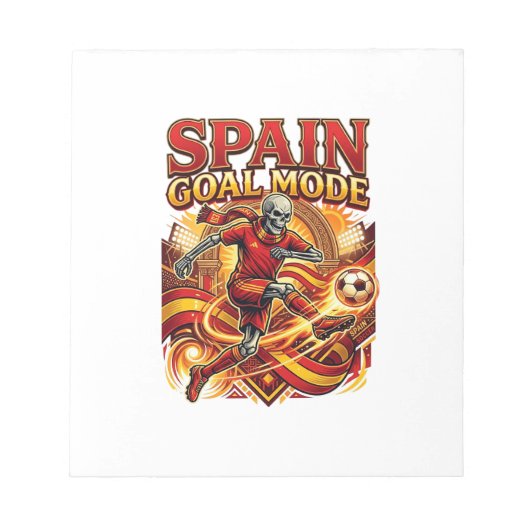 Bloc-note Mode squelette de but de l'Espagne attaquant des n (Devant)