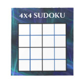 Bloc-note Modèle Abstrait bleu 4x4 Sudoku (Devant)