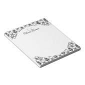 Bloc-note Modèle Damas noir et blanc (Incliné)