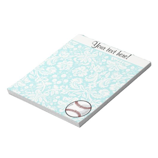 Bloc-note Modèle Damask turquoise Softball (Tourné)