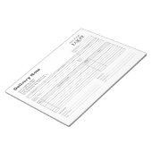 Bloc-note Modèle de Bon de Livraison | Formulaire avec Logo  (Incliné)