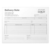 Bloc-note Modèle de Bon de Livraison | Formulaire avec Logo  (Devant)