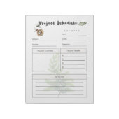 Bloc-note Modèle de calendrier de projet complet (Tourné)