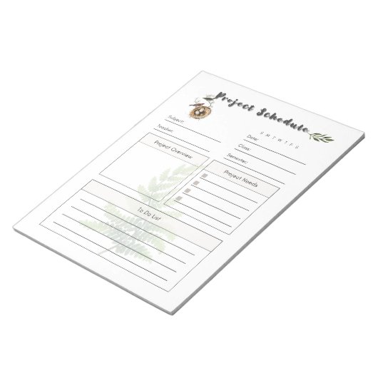 Bloc-note Modèle de calendrier de projet complet (Incliné)