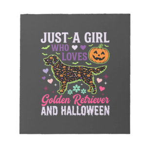 Bloc-note Modèle de chien citrouille fille Halloween Retriev