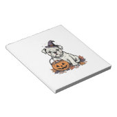 Bloc-note Modèle de citrouille bouledogue Halloween gravé vi (Incliné)