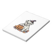 Bloc-note Modèle de citrouille bouledogue Halloween gravé vi (Tourné)