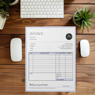 Bloc-note Modèle de facture Blue Modern Small Business
