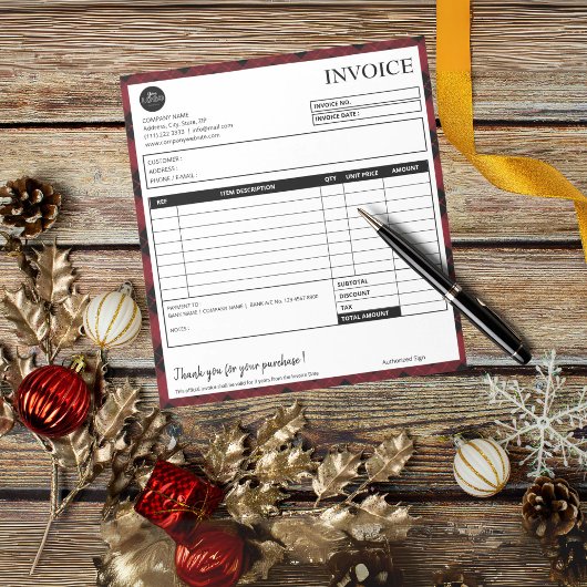 Bloc-note Modèle de facture commerciale frontière minimale