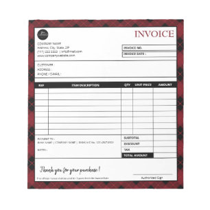 Bloc-note Modèle de facture commerciale frontière minimale