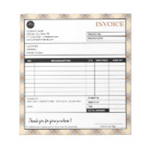 Bloc-note Modèle de facture commerciale frontière simple (Devant)