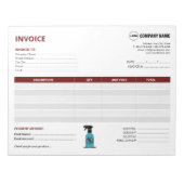 Bloc-note Modèle de facture de contrôle antiparasitaire pers (Devant)