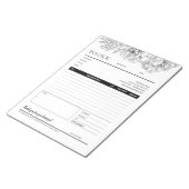 Bloc-note Modèle de facture d'entreprise de la ligne de fleu (Incliné)