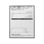 Bloc-note Modèle de facture d'entreprise frontalière noire (Tourné)