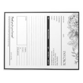 Bloc-note Modèle de facture d'entreprise frontalière noire (Devant)