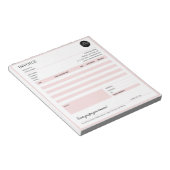 Bloc-note Modèle de facture pour petites entreprises rose mo (Incliné)