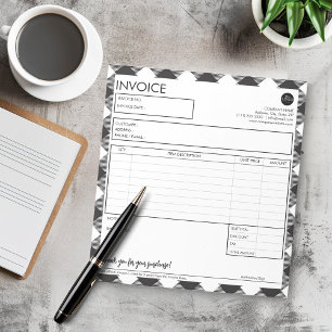 Bloc-note Modèle de facture professionnelle avec frontière