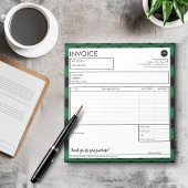 Bloc-note Modèle de facture simple avec une bordure à carrea