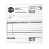 Bloc-note Modèle de formulaire de vente de facture commercia (Devant)